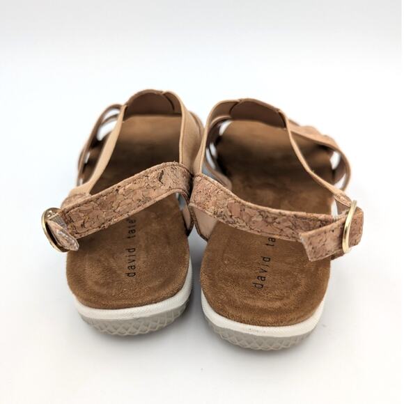 David Tate Quilt Slingback Embellished Strappy Sandals Brown Size 8.5W EU39 - Picture 4 of 11